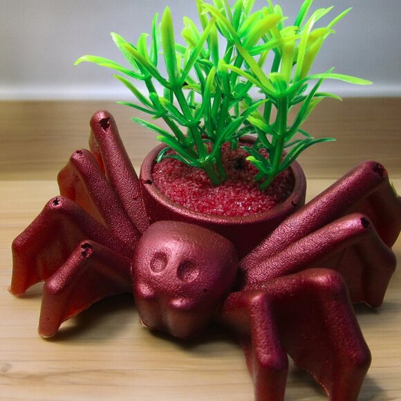 Aquarium Decoration  Creepy Spider with Colorful Plant. - Picture 3 of 9